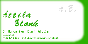 attila blank business card